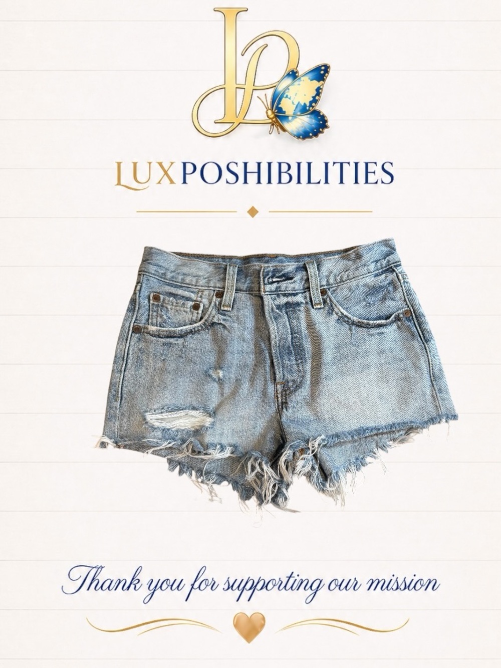 Levi's Light Blue 501  24 Distressed Denim Cutoff Shorts